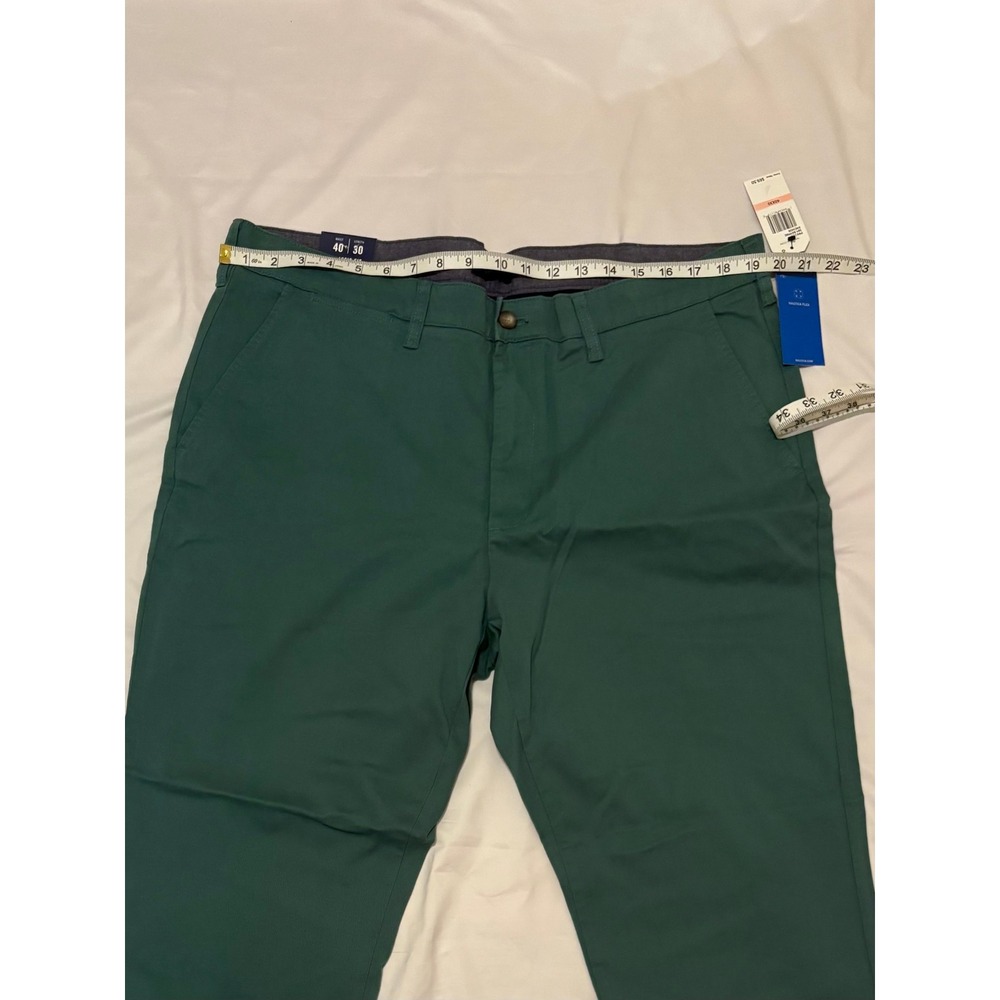 Nautica Mens Clipper Pant Green Classic Fit NauticaFlex Chinos 40x30 NEW